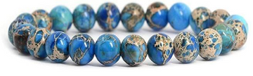 8mm Blue Sea Sediment Jasper Bracelet