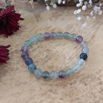 8mm Rainbow Fluorite Bracelet