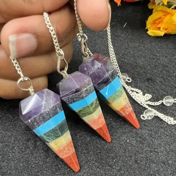 Chakra Crystal Pendulums 8'' Chain