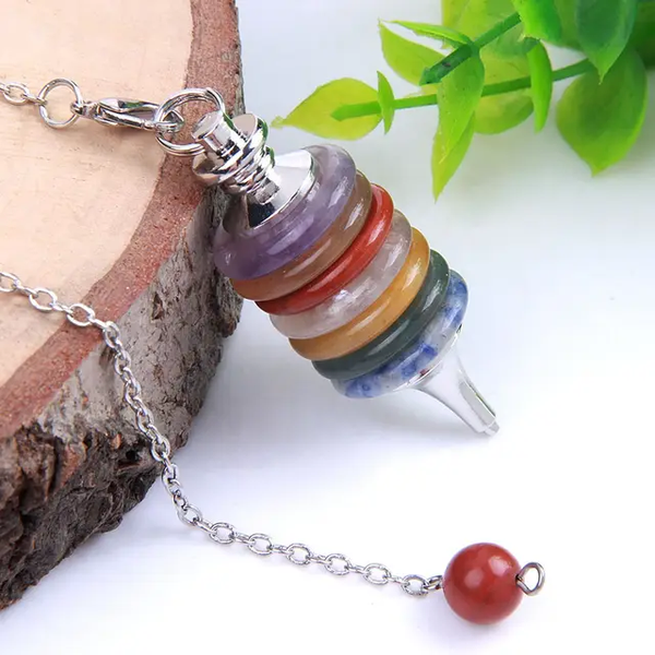 Chakra Disc Crystal Pendulums 8'' Chain