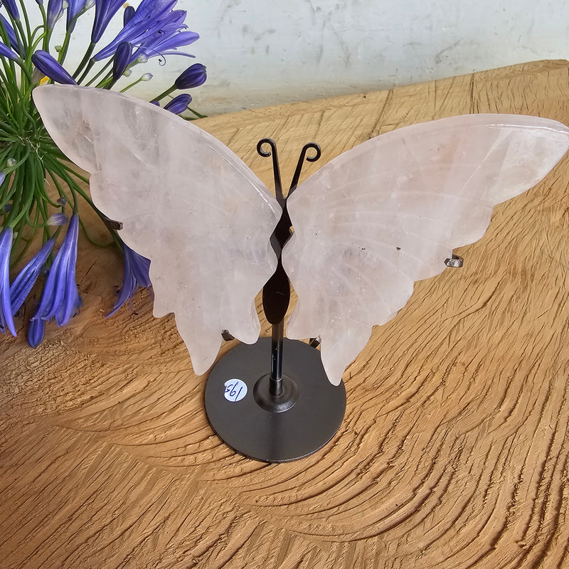 Rose Quartz Crystal Butterfly