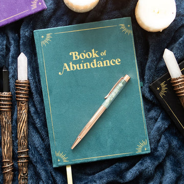 Book of Abundance with Green Aventurine Pen