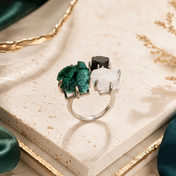 Malachite Raw Crystal Ring