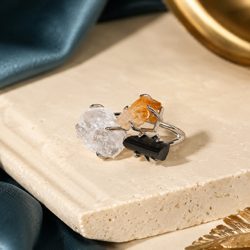 Citrine Raw Crystal Ring