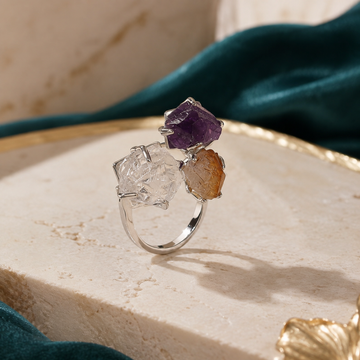 Amethyst Raw Crystal Ring