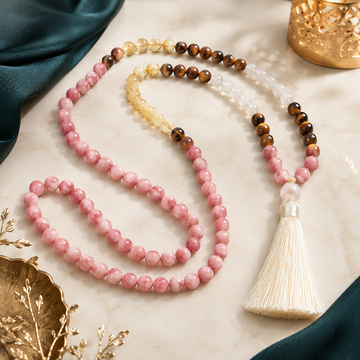 Rhodonite Citrine Mala