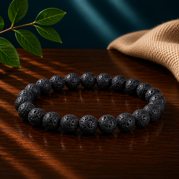 8MM Black Lava Stone Bracelet