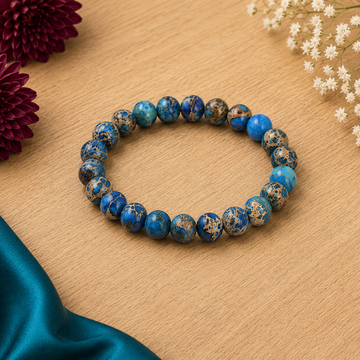 8mm Blue Sea Sediment Jasper Bracelet