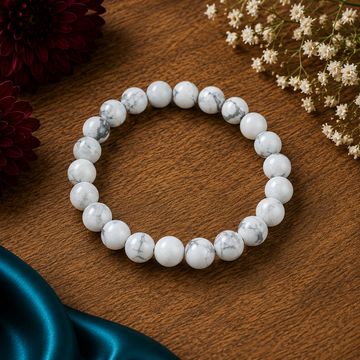 8mm White Howlite Bracelet