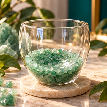 Green Aventurine Double Walled Glass Tumbler