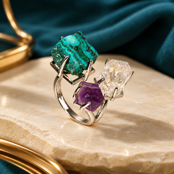 Chrysocolla Raw Crystal Ring