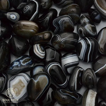 Black Banded Onyx Tumblestone