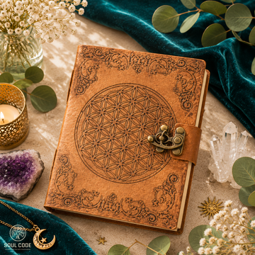 Flower of Life Leather Journal