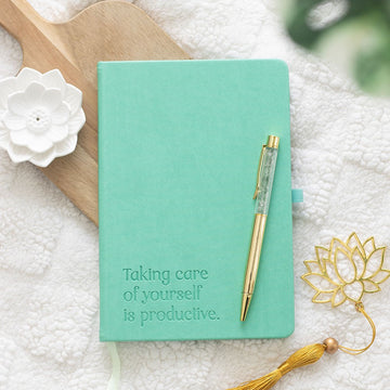 The Wellness Journal with Green Aventurine Pen