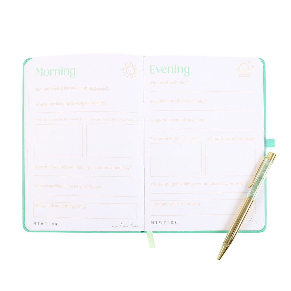 The Wellness Journal with Green Aventurine Pen