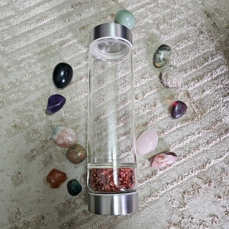 Red Jasper Crystal Infused Water Bottle