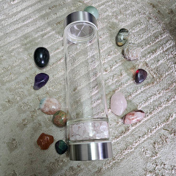 Rose Quartz Crystal Water Bottle