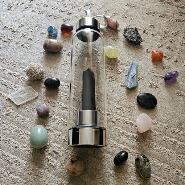 Obsidian Tower Crystal Water Bottle