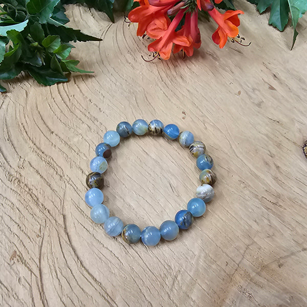 8mm Blue Calcite Bracelet