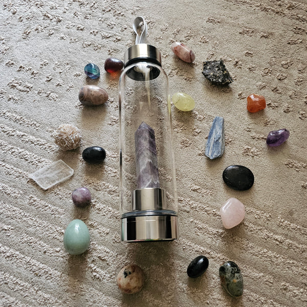 Amethyst Tower Crystal Water Bottle