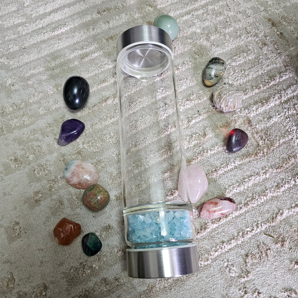 Aquamarine Crystal Water Bottle