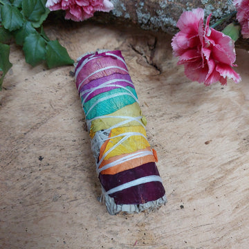 White Sage & Chakra Smudge Stick
