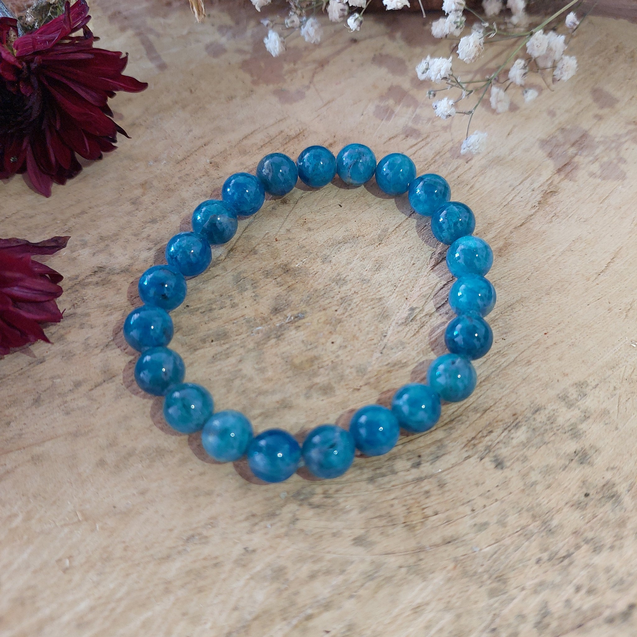 8MM Blue Apatite Bracelet