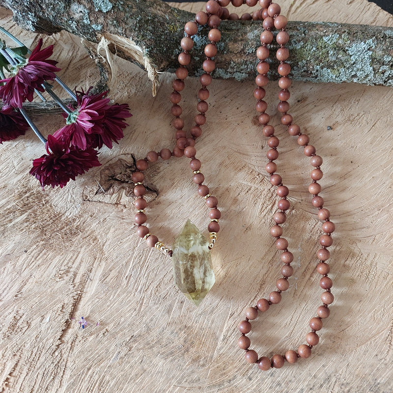 Sandalwood & Citrine Mala