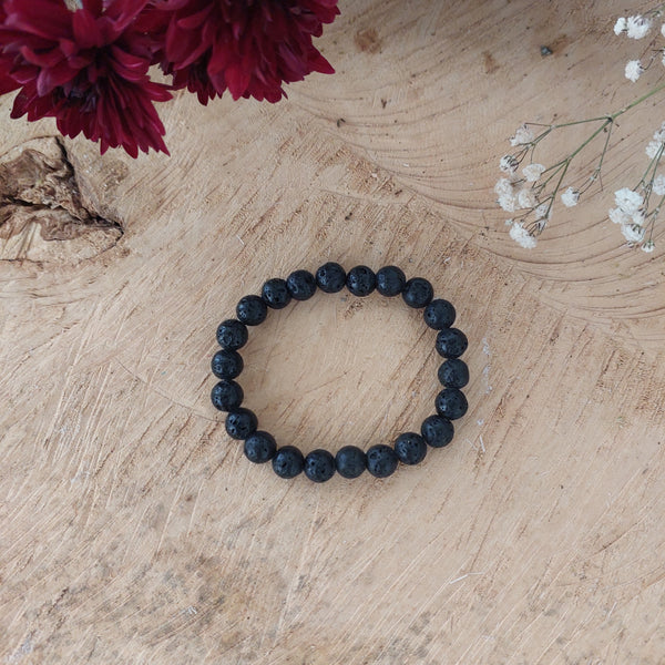 8MM Black Lava Stone Bracelet
