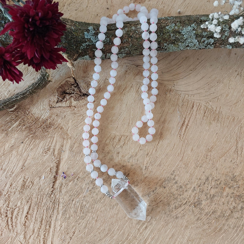 Rose Quartz Point Mala