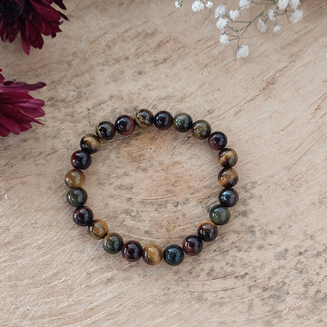 8MM Colorful Tiger Eye Bracelet
